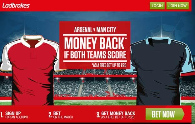 Arsenal vs Manchester City Free Bet Offers!