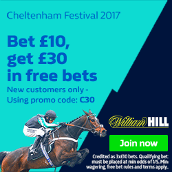 William Hill Latest Promos – 4 Means More Bonus, Cheltenham Free Bets, High 5 Bonus