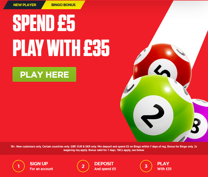 Ladbrokes Bingo Bonus - Spend £5 and Play £35